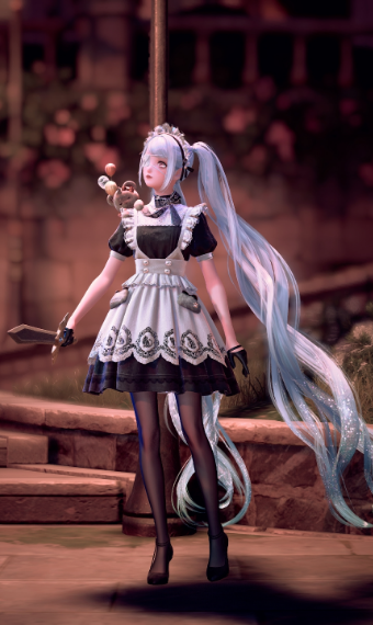 battle maid with her bear companion image